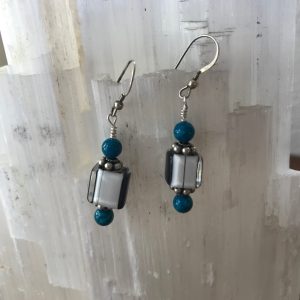Black White & Blue Earrings