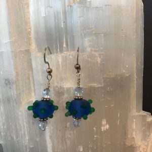 Blue & Green Glass Earrings